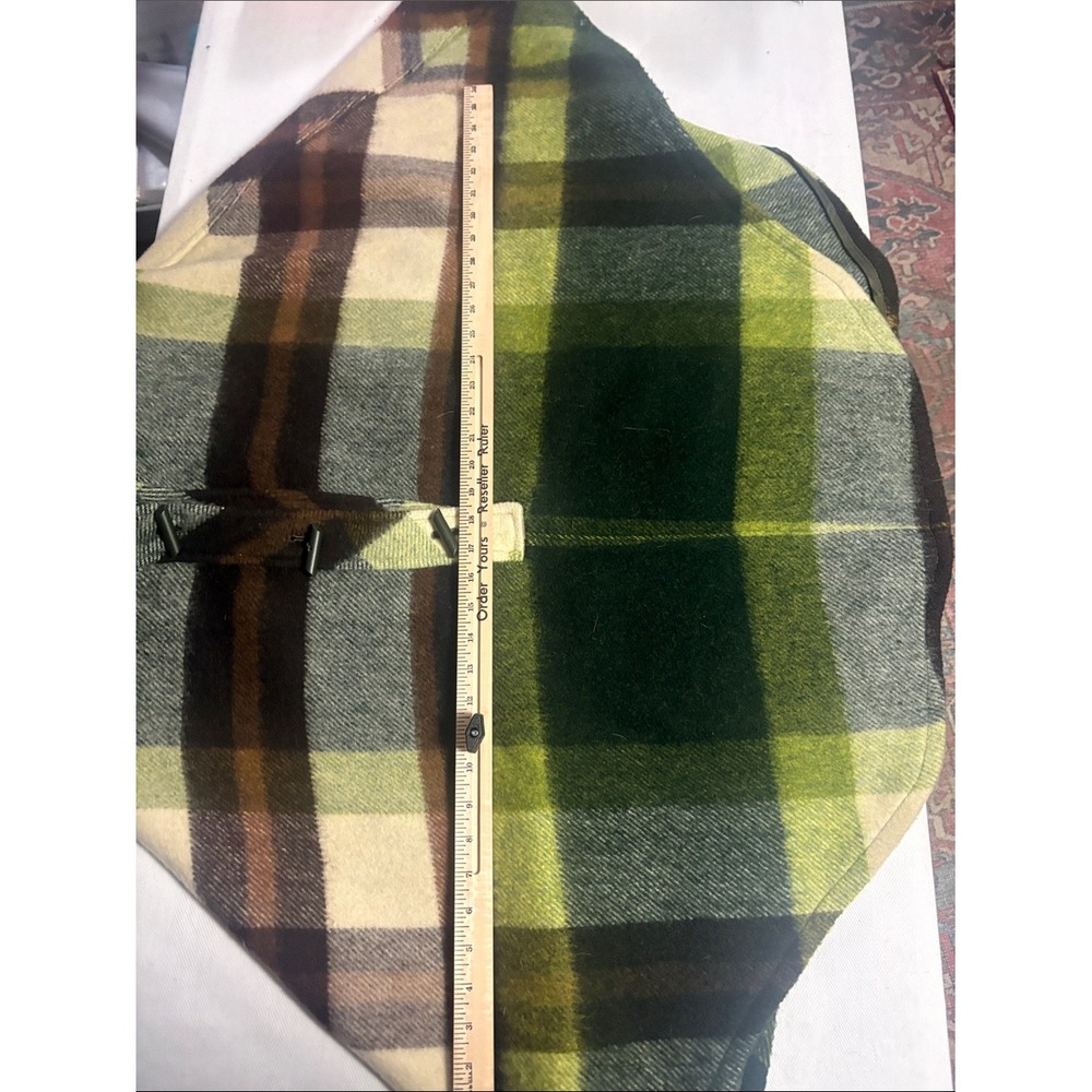Vintage Wool Plaid Hooded Poncho Cape size O/S FIRm - Picture 10 of 16
